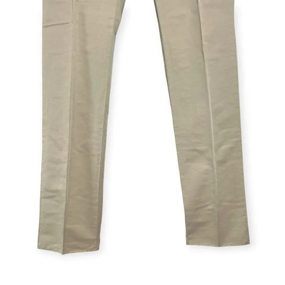 Officine Generale Paul Pant SIZE 50 US 34 Burnt Sand Cotton Linen Unhemmed